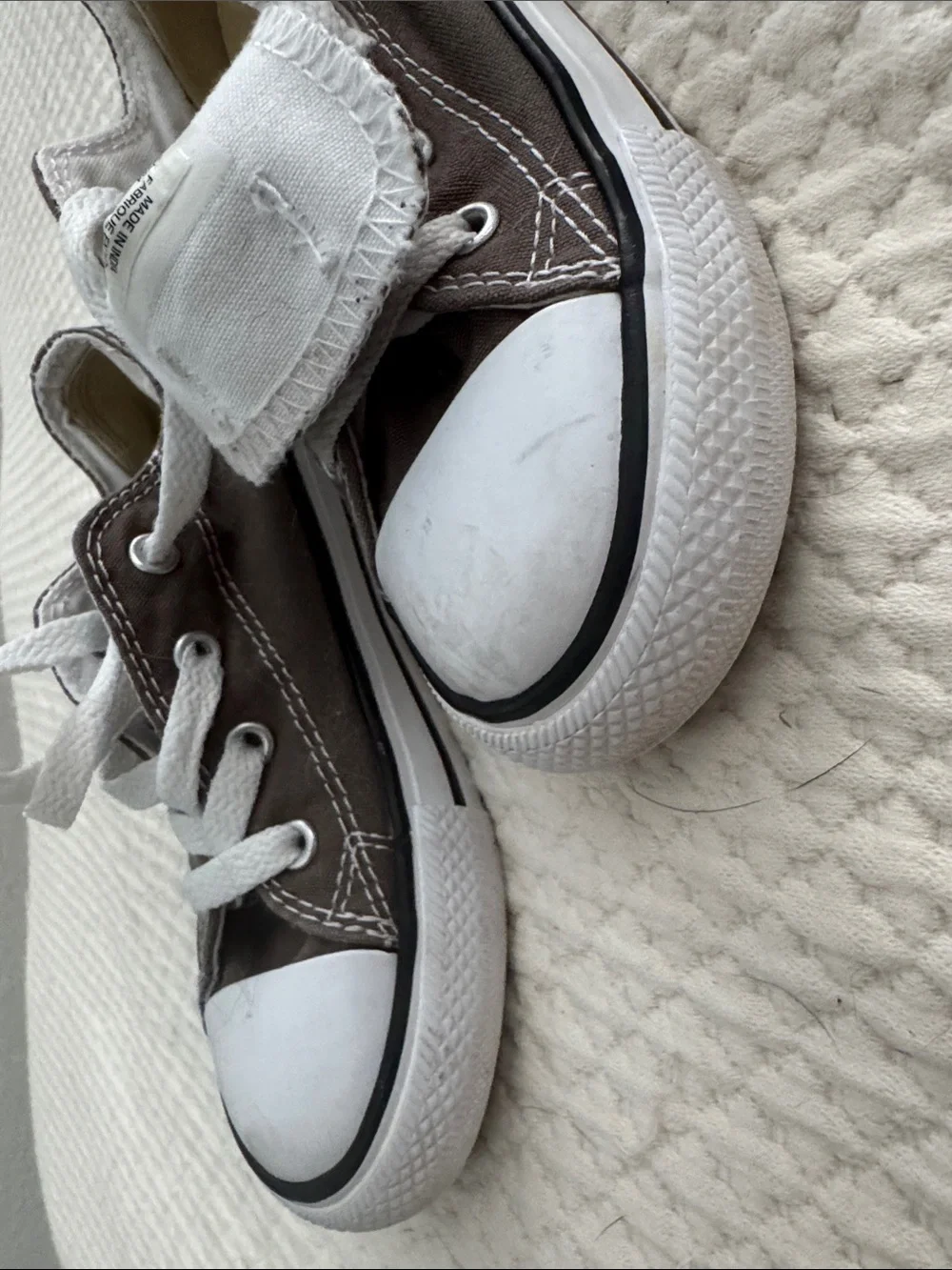 Converse Kids Brown and White Low Top Sneakers